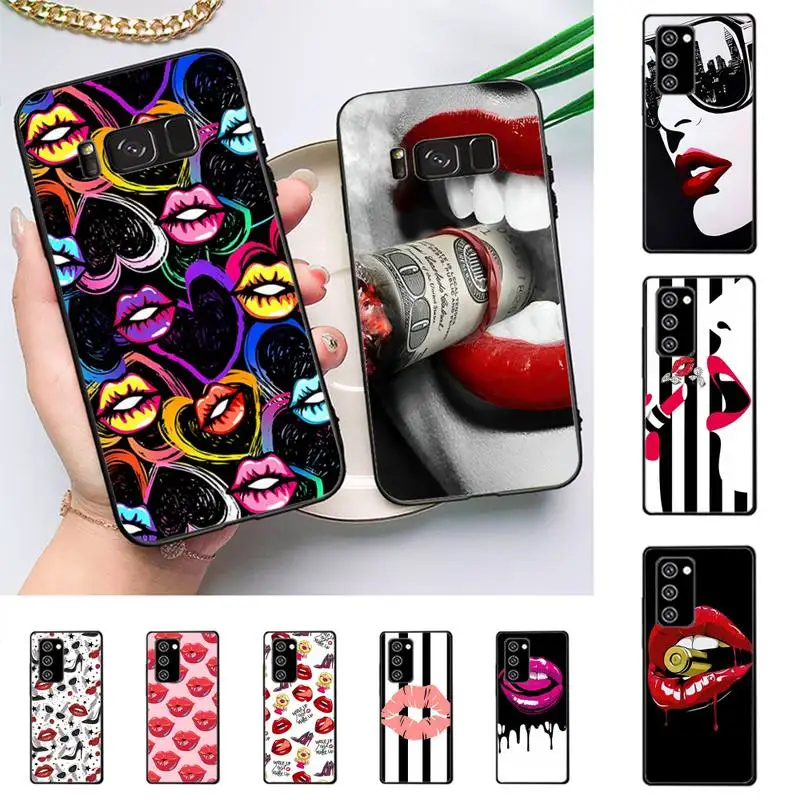 

Abstract red lips Phone Case For Samsung Galaxy Note 10Pro 20ultra cover for note 20 note10lite M30S