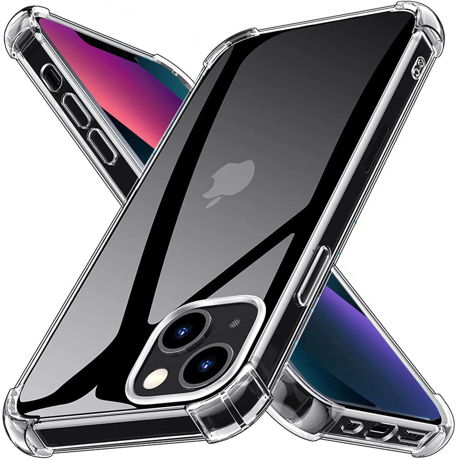 

Case For iPhone 13 12 11 Pro XR X XS Max 7 8 Plus SE Clear Slim Fit Ultra Thin Flexible Silicone TPU Shockproof Phone Cover