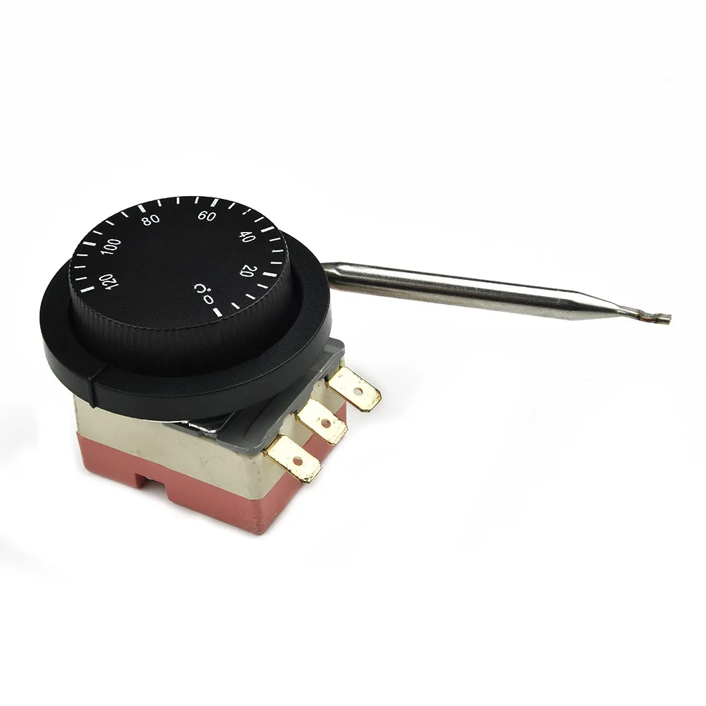 

Adjustable Electric Fan Thermostat Switch Radiator Temperature Control Probe Knob Temperature Control Switch 0~120°C Capillary