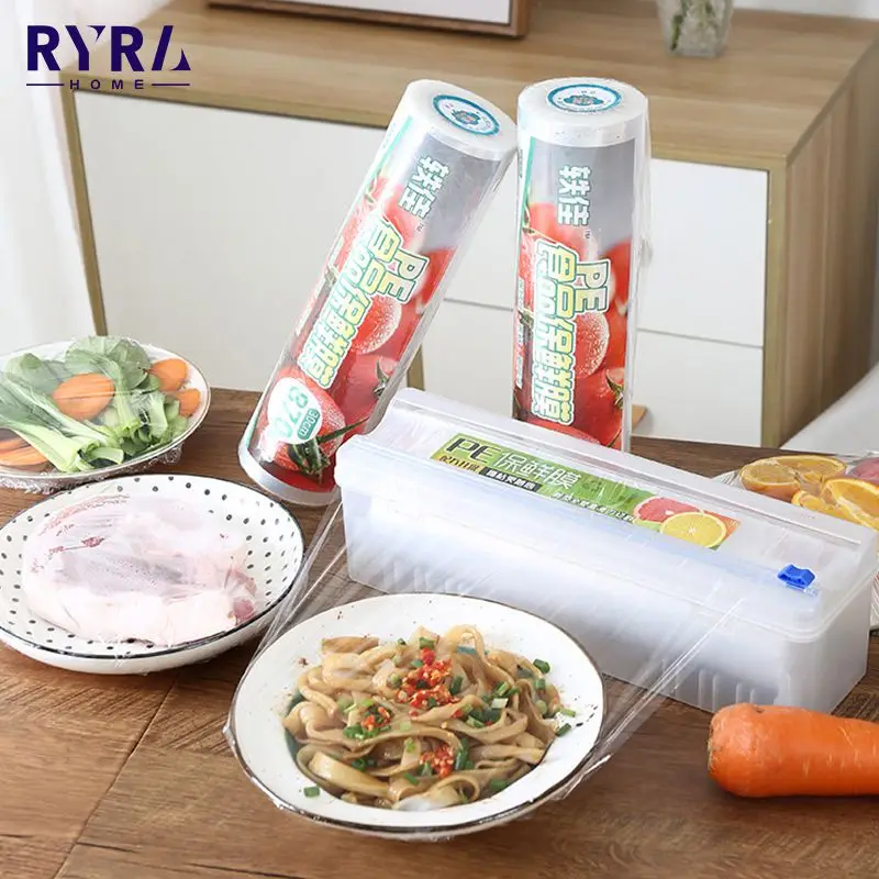 

Film Wrap Dispenser Fixing Foil Cling Food Wrap Dispenser Cutter Plastic Sharp Cutter Storage Holder Kitchen Tool Accessories