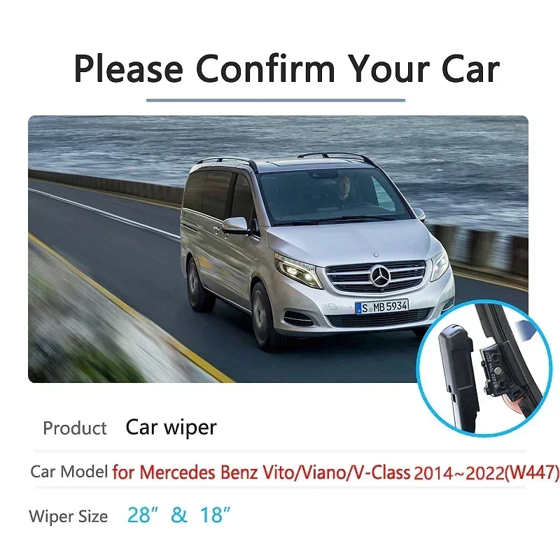 Стеклоочистители передние для Mercedes Benz Vito Viano V Class 2014 ~ 2022 W447 автомобильные