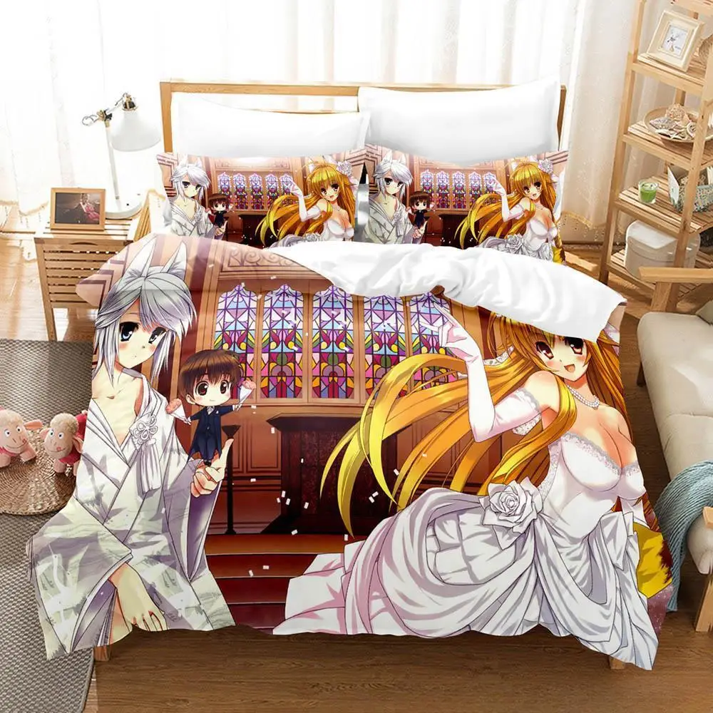 3D печать аниме Kawaii Girls Kanokon комплект постельного белья Single Twin Full Queen King Size для