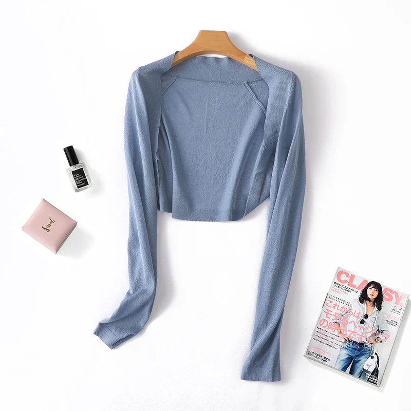 Горячая Распродажа лета 2022 кардиган женский свитер с длинным рукавом короткое