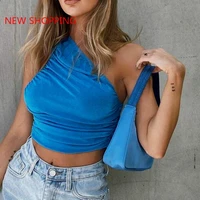 fashion y2k crop top tanks summer harajuku camis top sexy femme sleeveless one shoulder women chic cropped top womens 2021 new