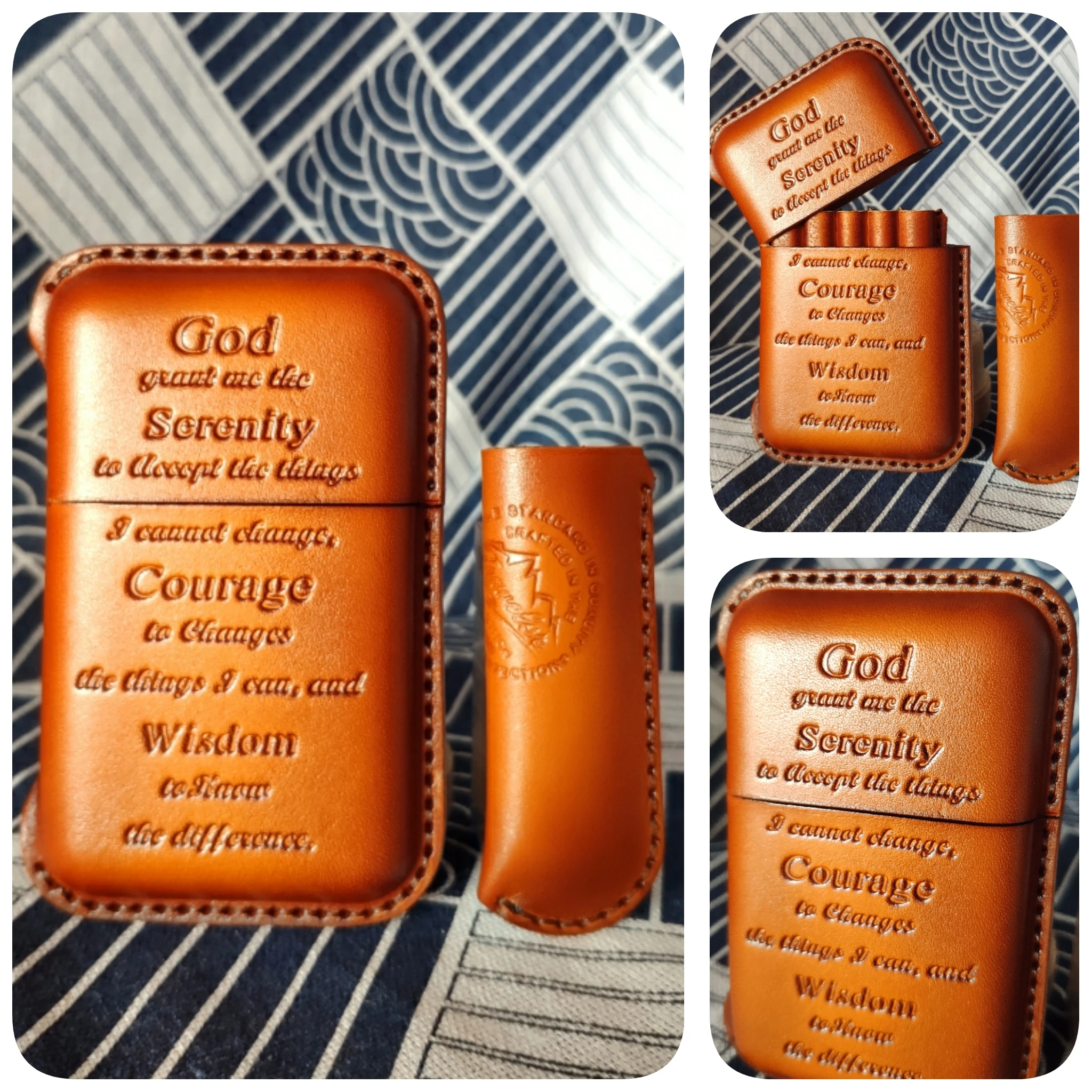 Портсигар ручной работы из воловьей кожи наборы зажигалок 10 палочек в стиле