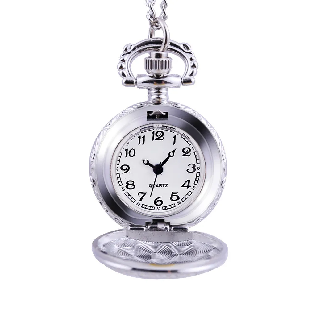 

New Personality Quartz Pocket Watch Fashion Light Pendant Small Pocket Watch Smooth Quartz Pocket Watch Jewelry Alloy Chain