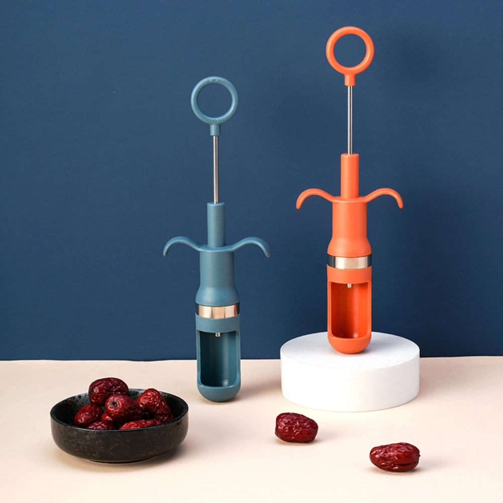 

Fruit Corer Red Dates Pitting Device Manual Syringe Corer Remover Push Style Cherry Olive Stoner Kitchen Gadget Apple Corer Pitt