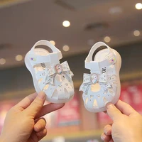 baby girls 0 4 years crystal sandals summer toddler kids elsa shoes non slip cute bow princess walkers shoes