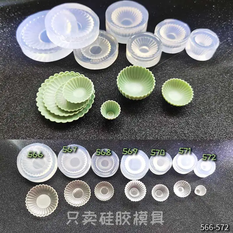 Набор мини-полосатых тарелок ручной работы форма для смолы миниатюрная еды