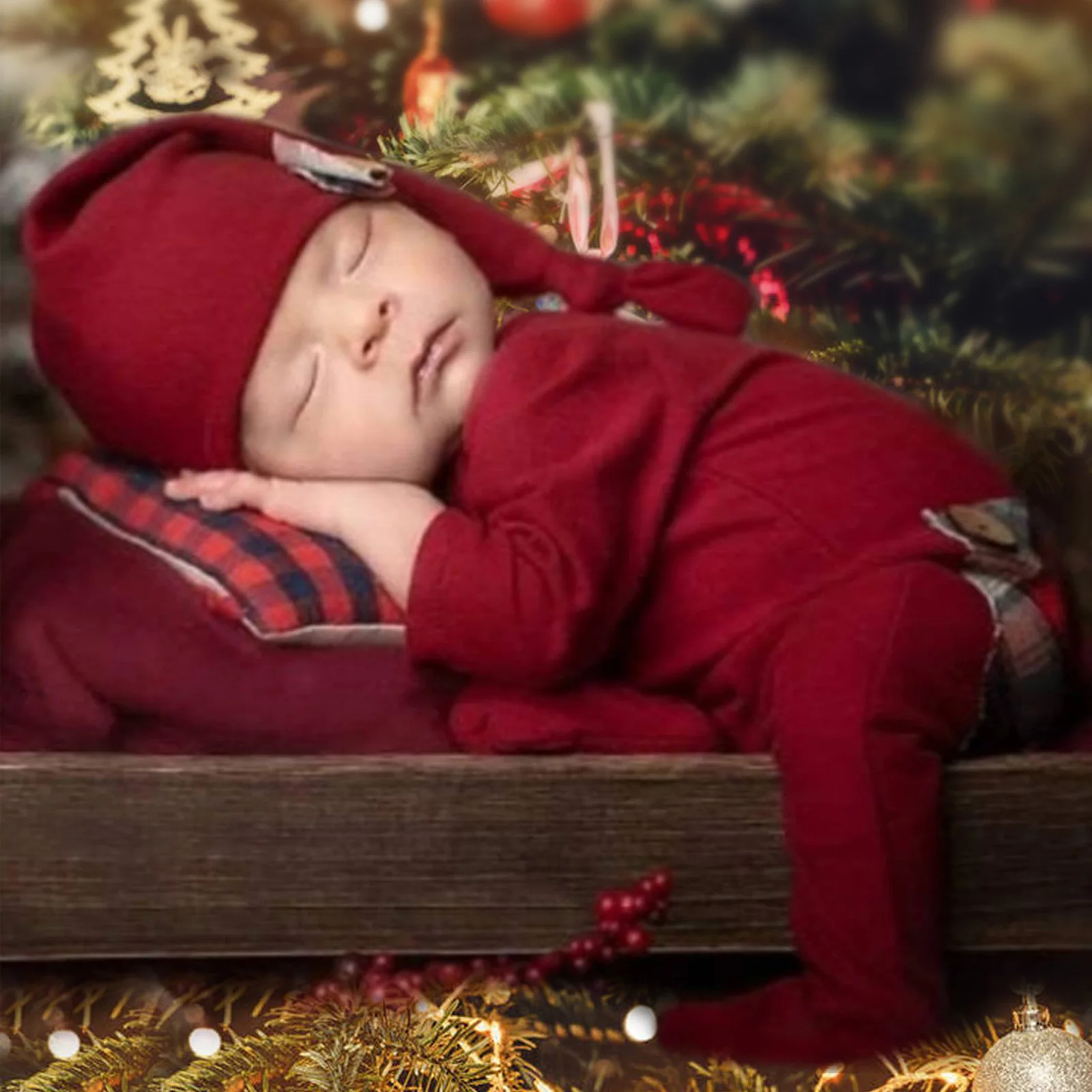 ❤️Baby Photography Christmas Clothing Hat+Jumpsuit 2Pcs/set Studio Infant Photo Props Accessories Costume Outfits Fotografia