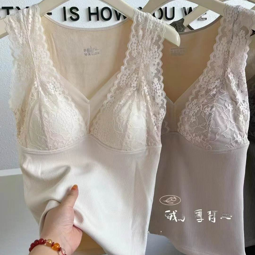 Huizhixin 6523 осенне-зимний кружевной жилет с v-образным вырезом и одной фиксированной