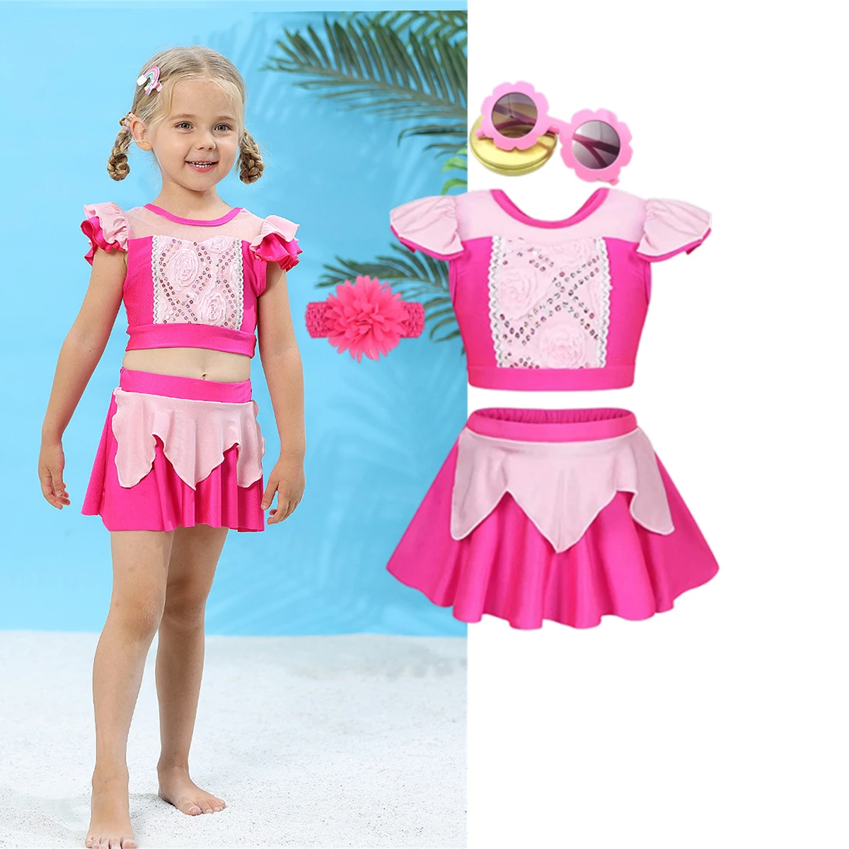 Купальник для девочек Disney Белоснежка Эльза Анна бикини купальный костюм пляжная