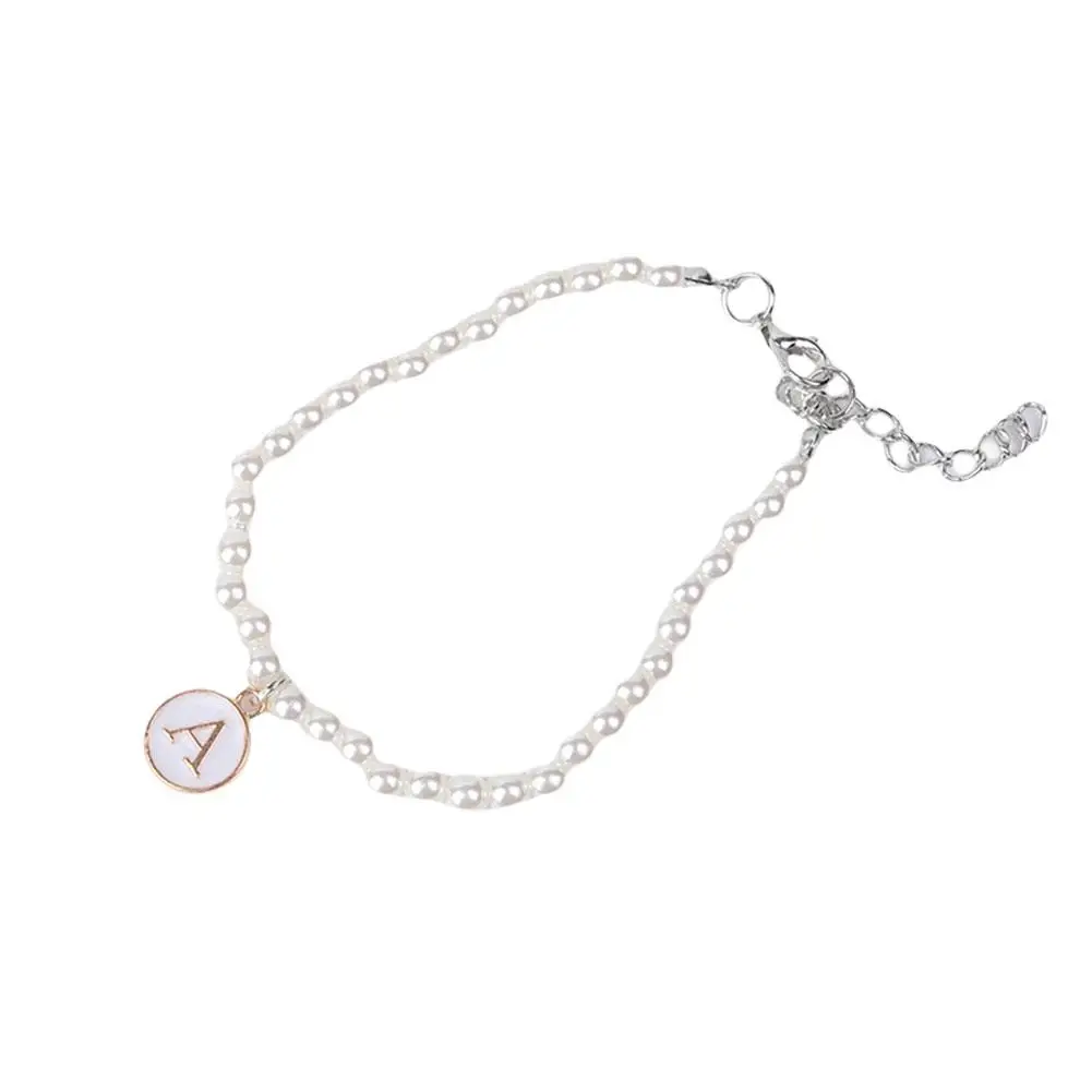 Новый элегантный Простой жемчужный браслет с минималистичными буквами бусинами