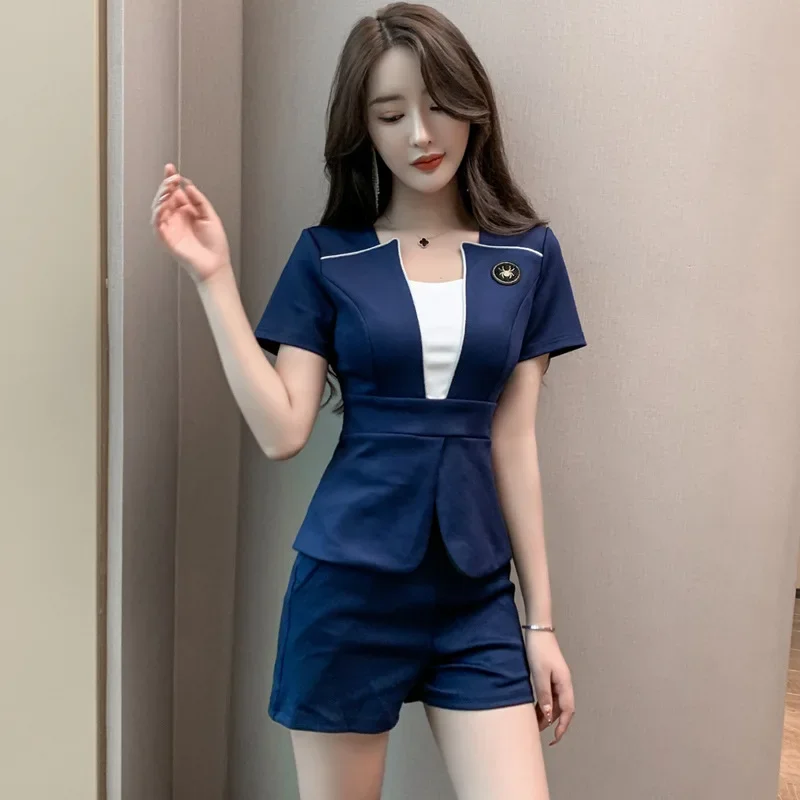 Женская рабочая одежда рубашка костюм с короткой юбкой для отеля официанта