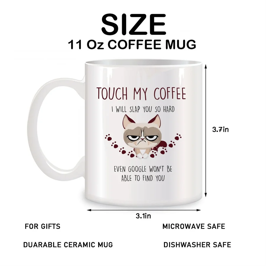Кофейные кружки Touch My Coffee Cat для женщин и мужчин подарки любителей животных на