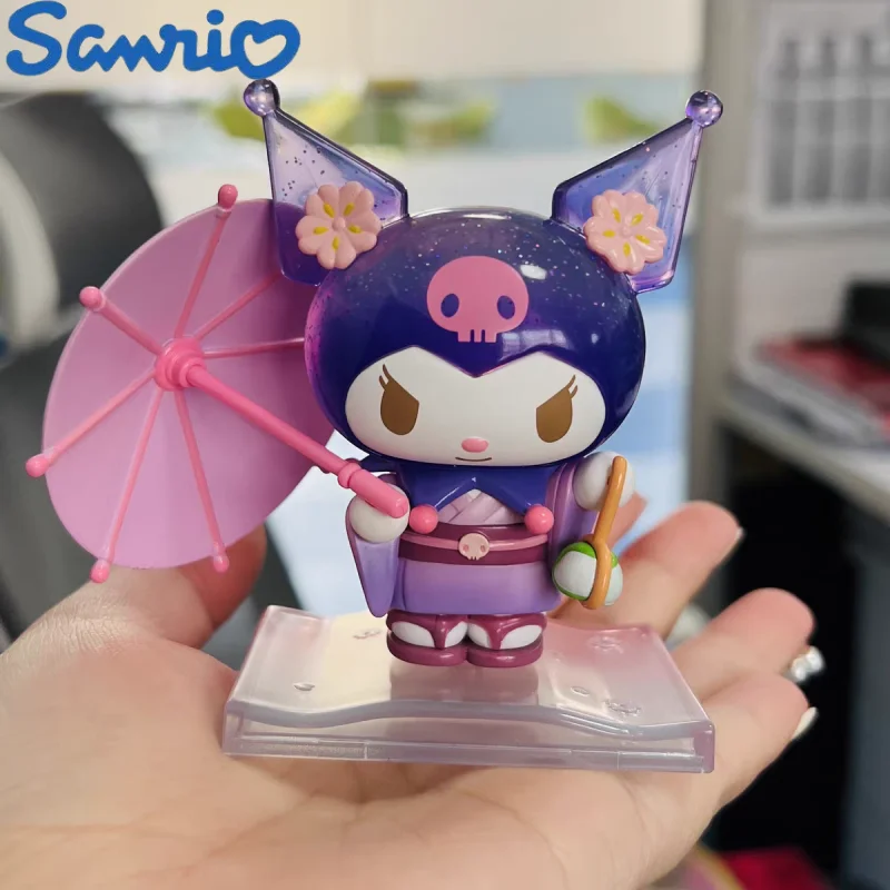 Anime Figure Kuromi My Melody Cinnamoroll Action Figurines Blossom And Wagashi Series Model Gifts Toys
