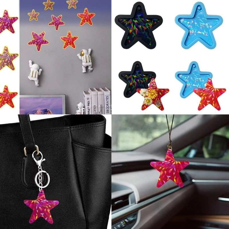 

Силиконовая форма для брелока, подвеска в виде звезды, подвеска из смолы, форма с отверстием