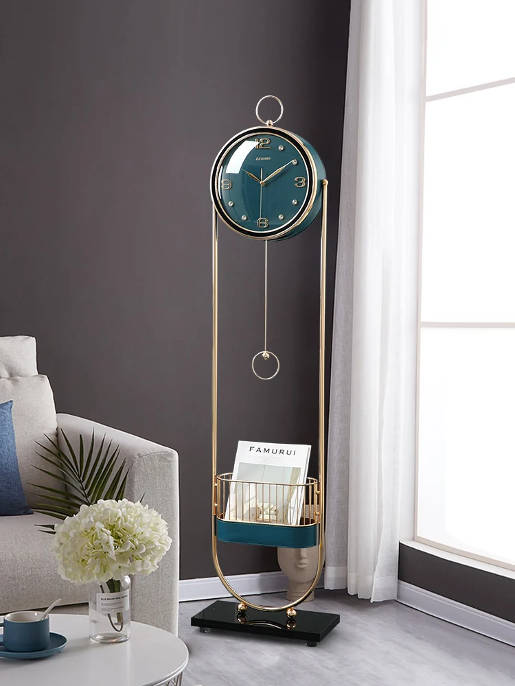 

FQ современные легкие роскошные часы-дедушки для дома гостиной простые металлические часы