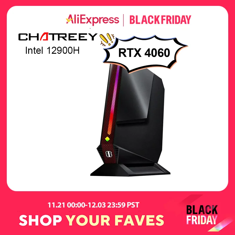 Мини-ПК Chatreey G2 Intel Core i9 12900H с игровой настольным ПК Nvidia RTX 4060 PCIE 4 0 Wi-Fi 6 BT5.0 Windows 11