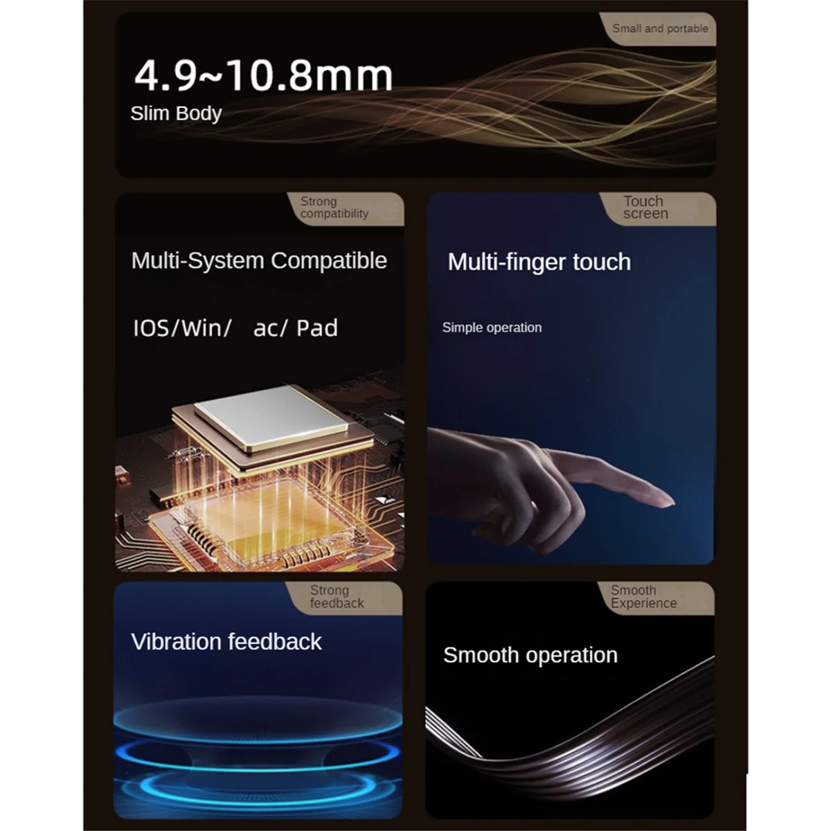 Bluetooth-тачпад Многофункциональный трекпад для жестов Перезаряжаемая
