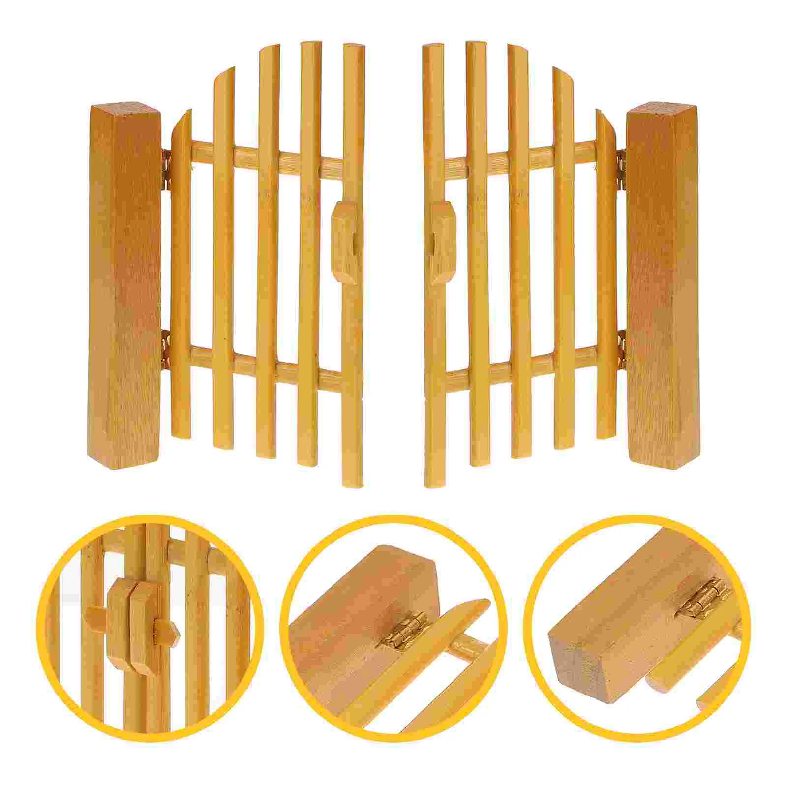 

Mini Fence Gate Picket Door Wooden Furniture Miniature House Wood Decorative Garden Fencing Ornament Border Diy Edging