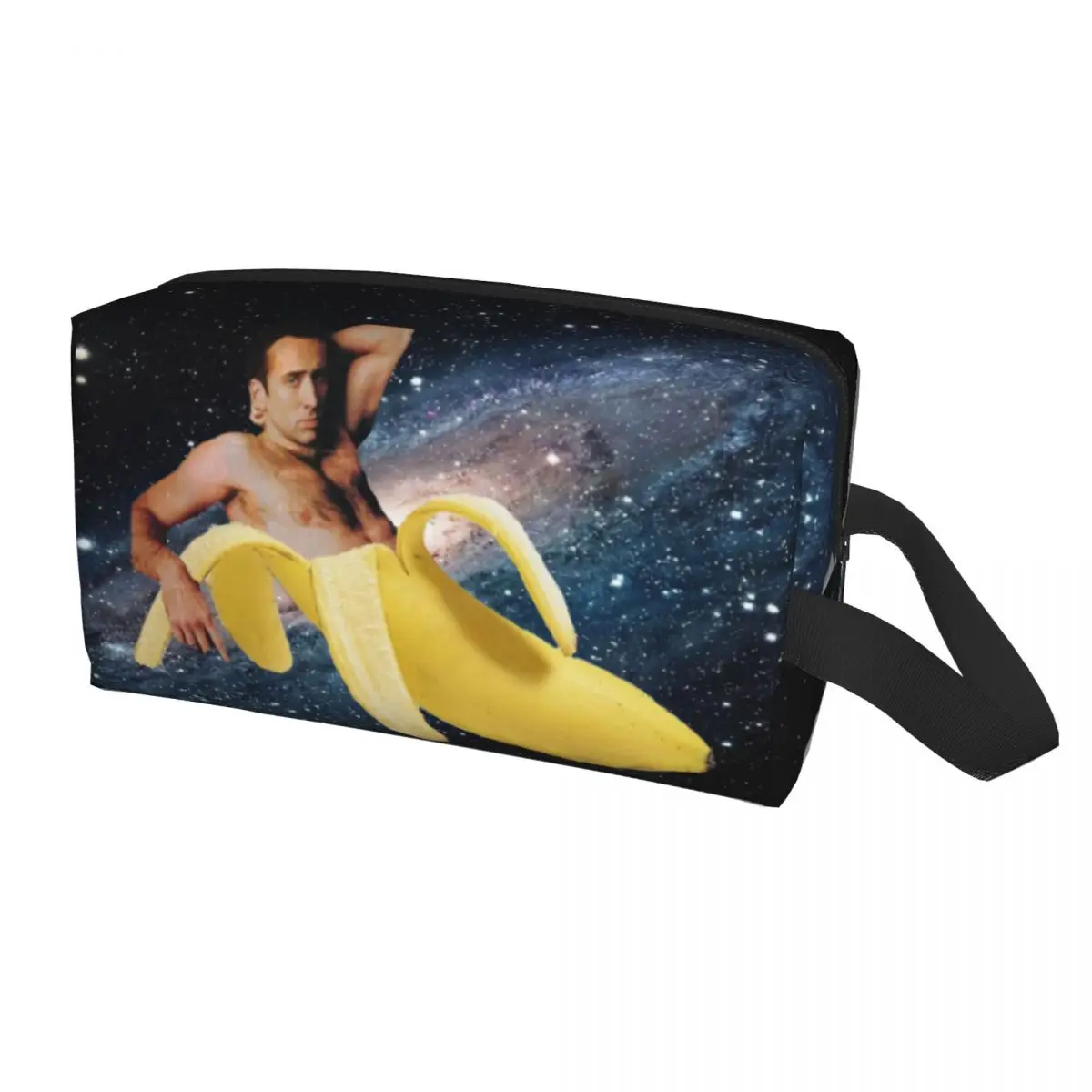 

Travel Nicolas Cage In A Banana Toiletry Bag Portable Space Cosmetic Makeup Organizer for Women Beauty Storage Dopp Kit Case