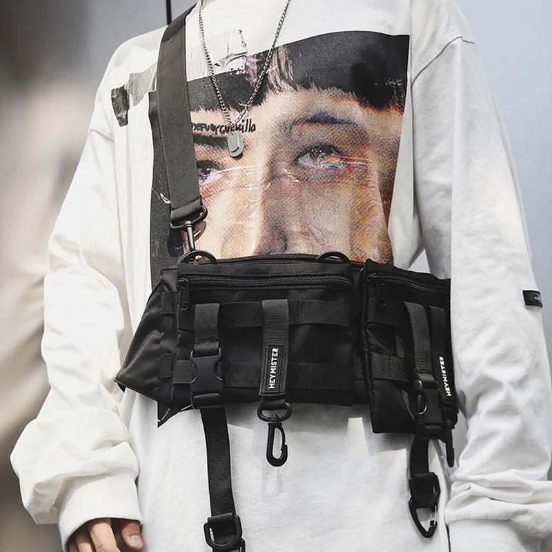 

Men Chest Bag Fashion Nylon Multiple Pockets Capacity Messenger Bag 2022 New High Quality Shoulder Bag