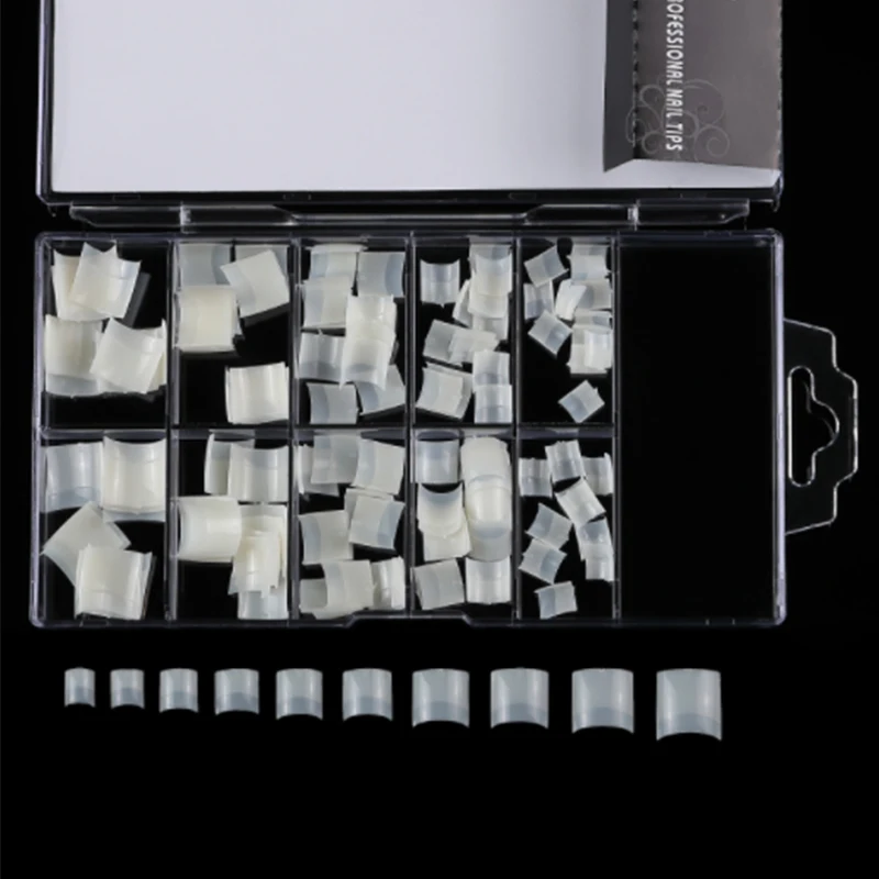 100 шт. французские короткие накладные ногти натуральные акриловые для