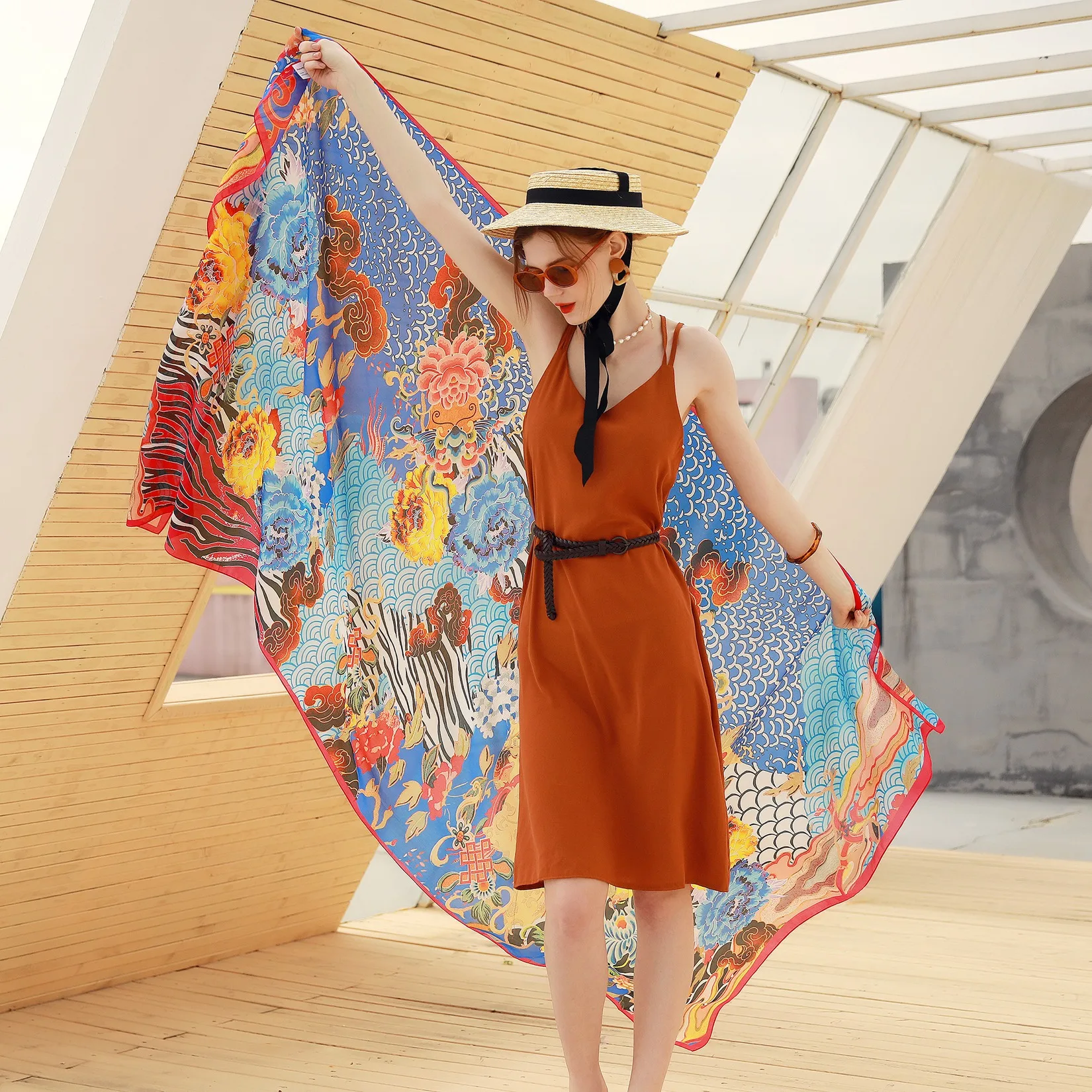 

2022 женский шелковый шарф, квадратные шарфы для волос, головной платок, брендовые шали и палантины, шейный платок, бандана, 230*110 см