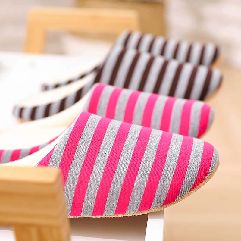Striped Autumn And Winter Indoor Home Wooden Apartment High-rise Warm Indoor Cotton Slippers Warm Slippers