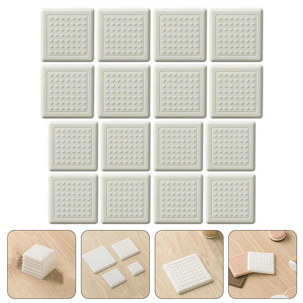 

16Pcs Adhesive Sofa Feet Pads Square Thicken Table Feet Mats Furniture Foot Pads for Home