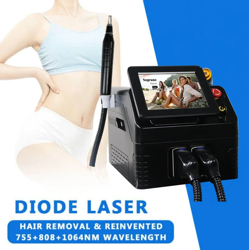 

Portable 2 in 1 Picosecond Laser Removal Machin High Intensity Pulse IPL E-light Epilation hair Whitening Skin Beauty Equipment