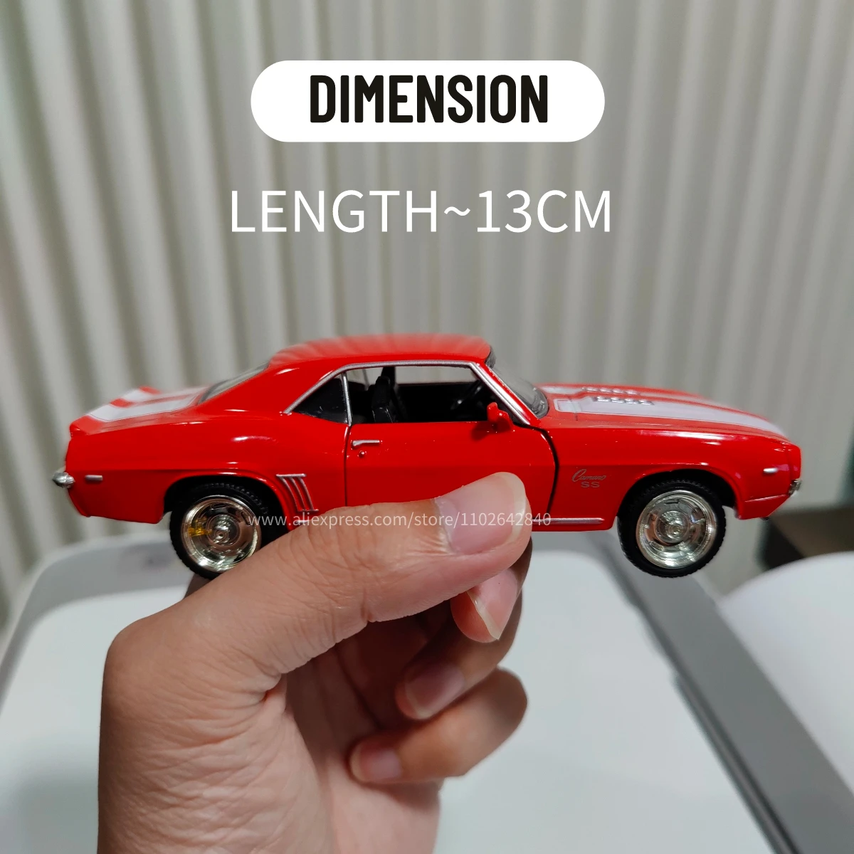 Масштаб 1:36 Модель Автомобиля Chevrolet Camaro Ss 1969 Литой Под Давлением Металл