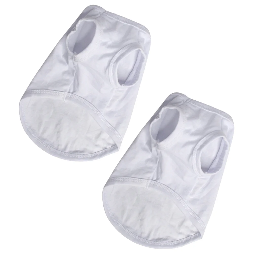 

2 Pcs Customized Dog Clothes Vest White Tank Tops Sublimation Supplies Blank Shirts Costume