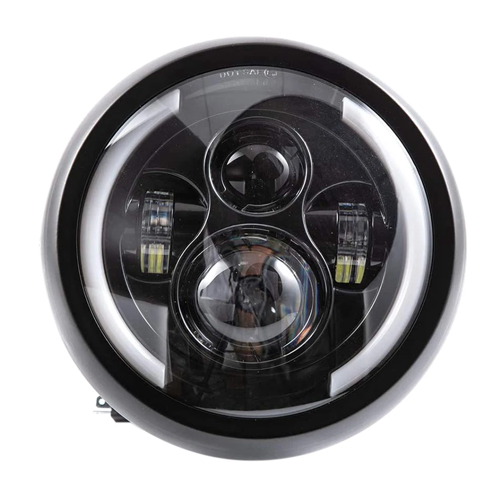 

7,5 дюймовые универсальные круглые мотоциклетные светодиодные фары ретро мотоциклетные фары черного цвета