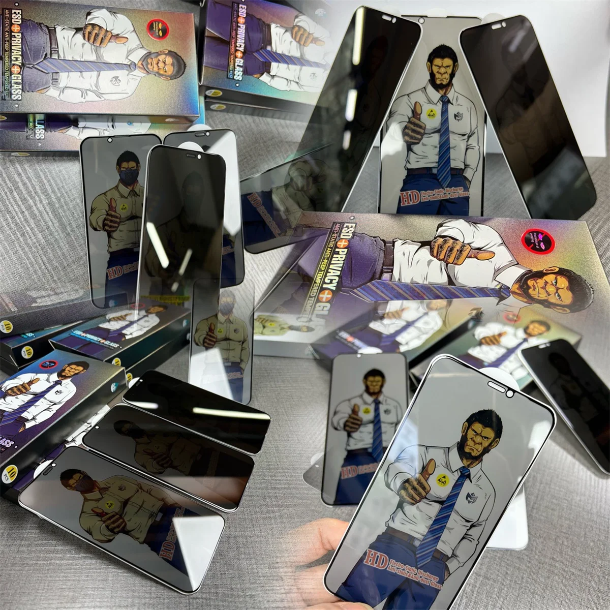 10PCS ESD Anti-Static AG Matte Privacy Tempered Glass Screen Protector Film Big Curved For iPhone 11 12 13 14 Pro x xr xs max