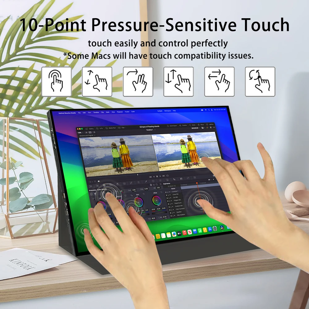 Монитор сенсорный LESOWN 120 Гц 100% sRGB Type-C 16 дюймов