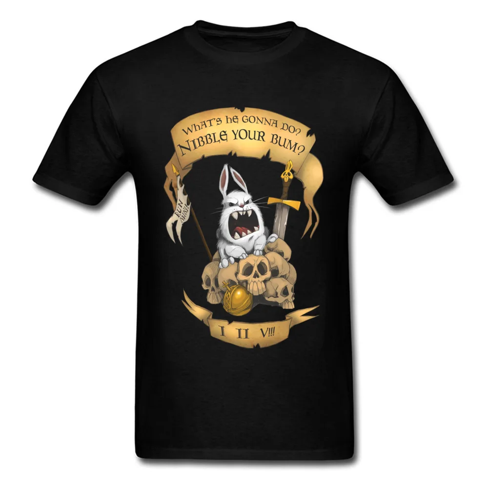 

Custom Tee-Shirt Killer Rabbit Tops Tees Men Tshirts Funny Skull T-shirt Crazy Bunny Easter T Shirt Black Cartoon Clothes