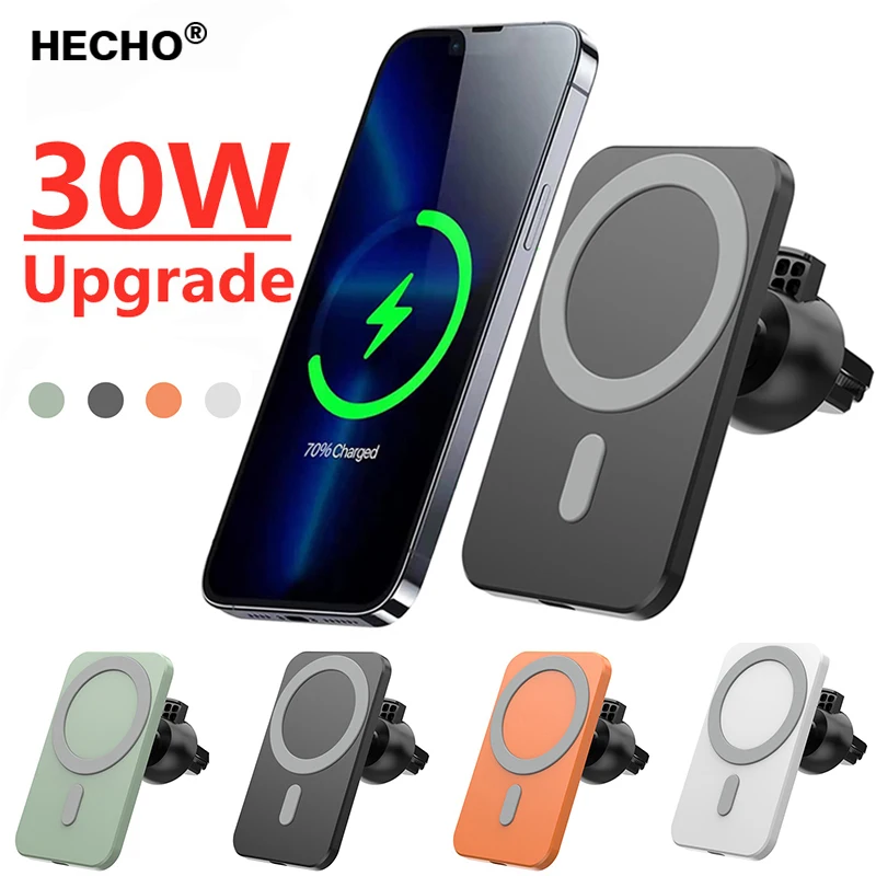 

30W Magnetic Wireless Chargers Car Air Vent Stand Phone Holder Mini QI Fast Charging Station For iPhone 12 13 14 Pro Max Macsafe