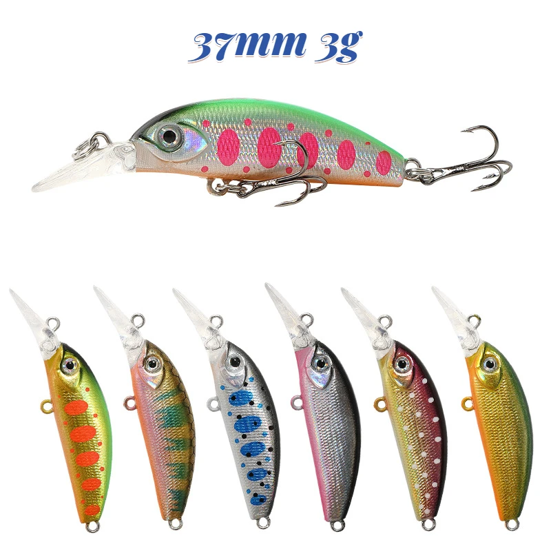 

Mini Slowly Sinking Minnow Fishing Lure 37mm 3g Laser Hard Artificial Bait Wobblers Pike Carp Bait Crankbaits Fishing Tackle