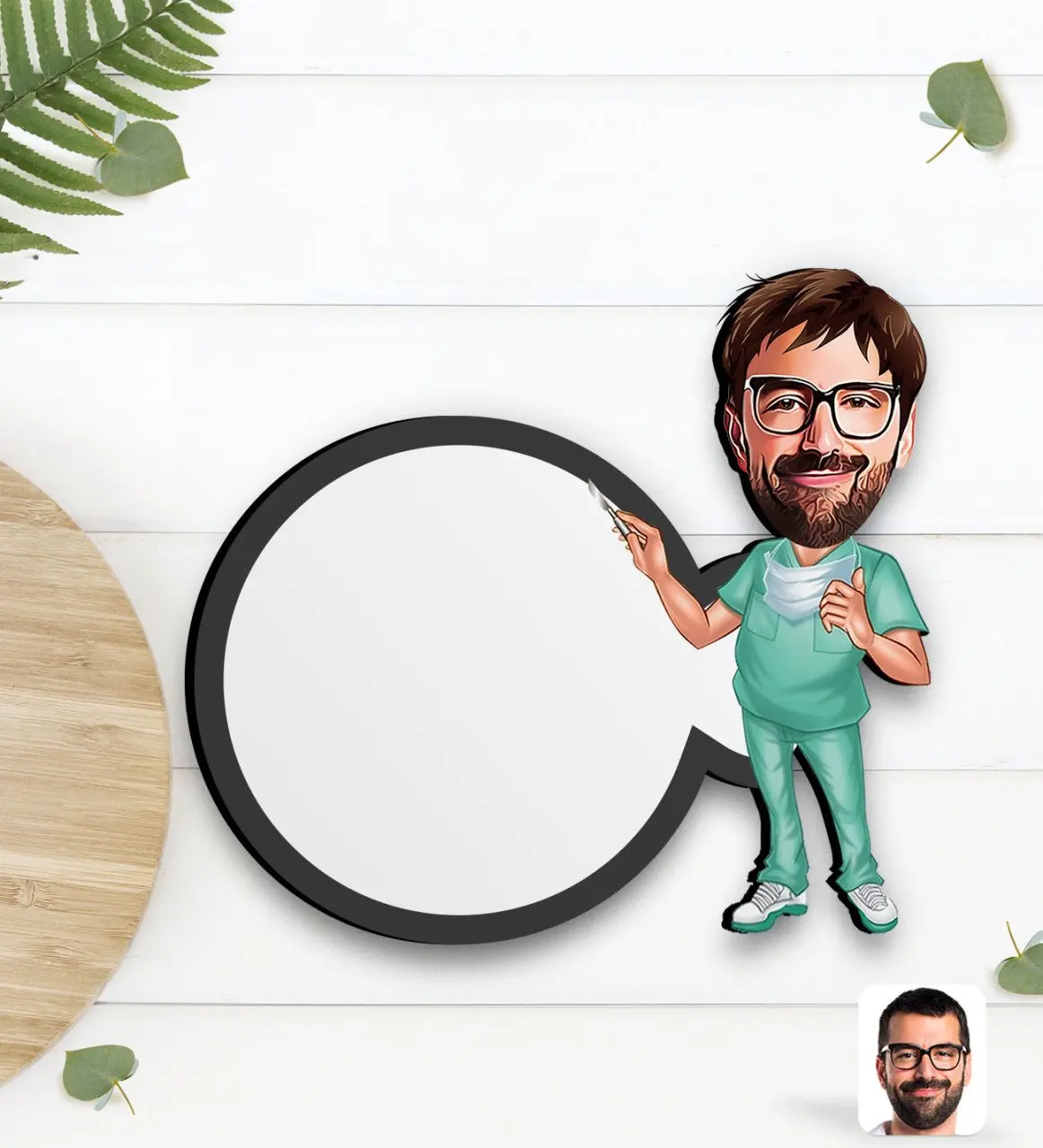 

Персонализированная Мужская карикатура на деревянную чашку