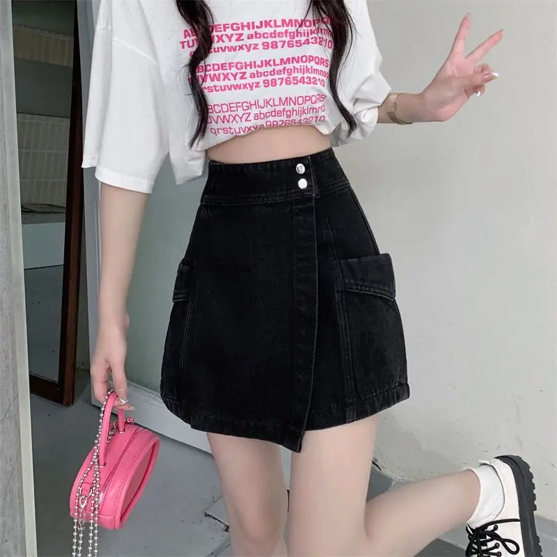 Korean Summer Style Commuter Style Women's Outwear Shorts Asymmetric Design High Waist Slim Loose Leg Versatile Short Skirt