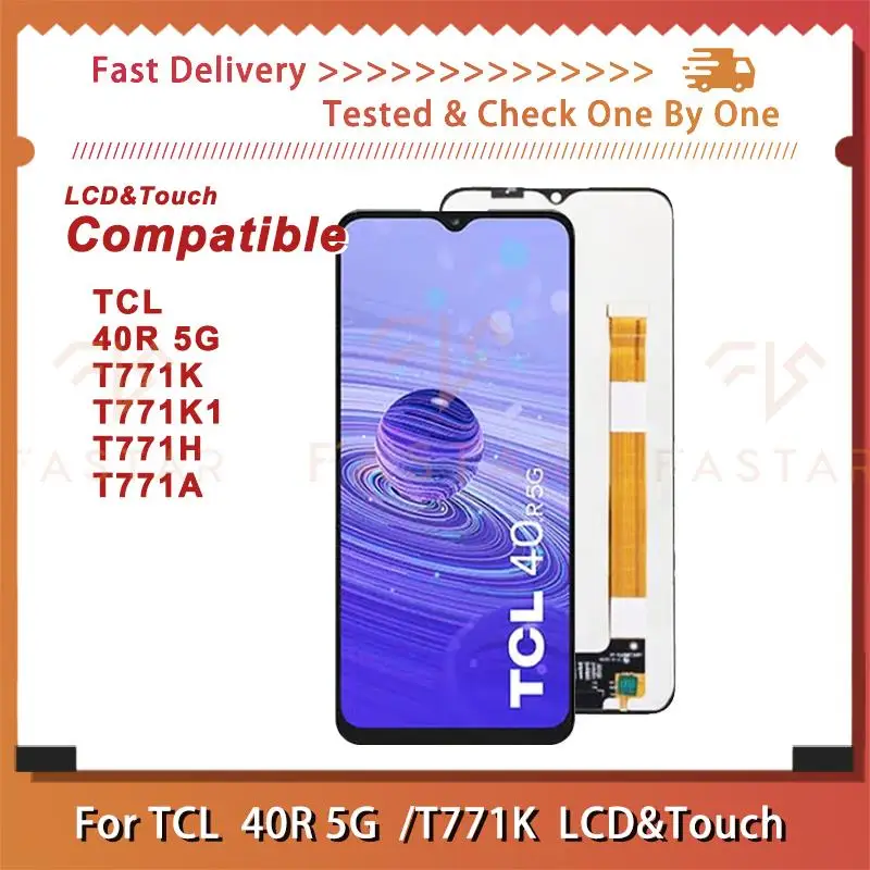 

6.6"Original For TCL 40R 5G T771K T771K1 T771H LCD Display Touch Digitizer Assembly replacement phone Screen T771A 40R5G lcd