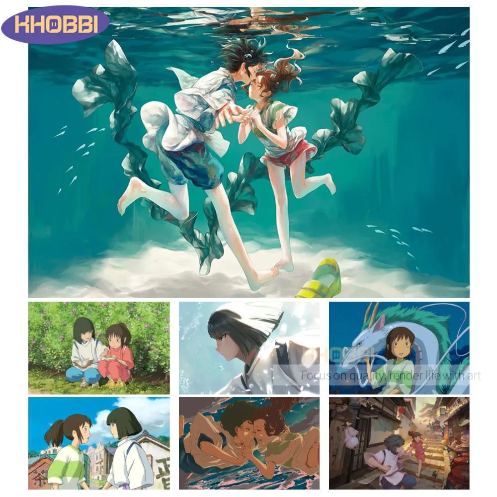 

Spirited Away Miyazaki Film 5d Diy Diamond Painting Full Embroidery Cross Stitch Kit Handcraft Gift Japan Anime Movie Decor Home