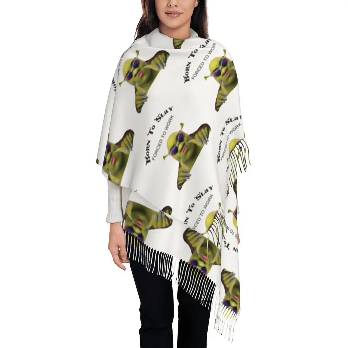 Забавная шаль Born To Slay Forced Work шарфы для женщин зимний большой мягкий шарф шейный