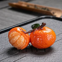 chinese traditional good intentions daji dali tea pet color changing ceramic small ornaments creative kung fu tea set orange