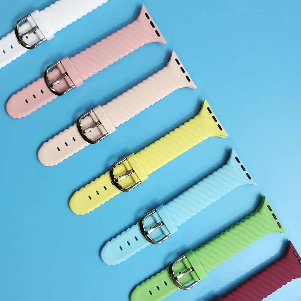 

For Apple Watch 40mm 38mm Watchband For iWatch Series 1 2 3 4 5 6 SE Woman Bracelet Wriststrap Slim Sports Silicone Strap Band