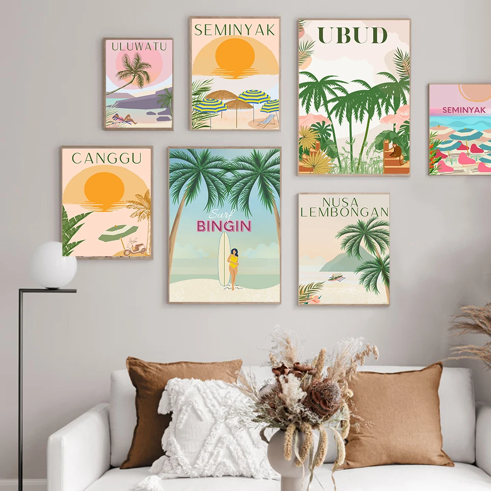 Пейзаж Настенный холст плакаты скандинавские принты путешествия Бали пляж море