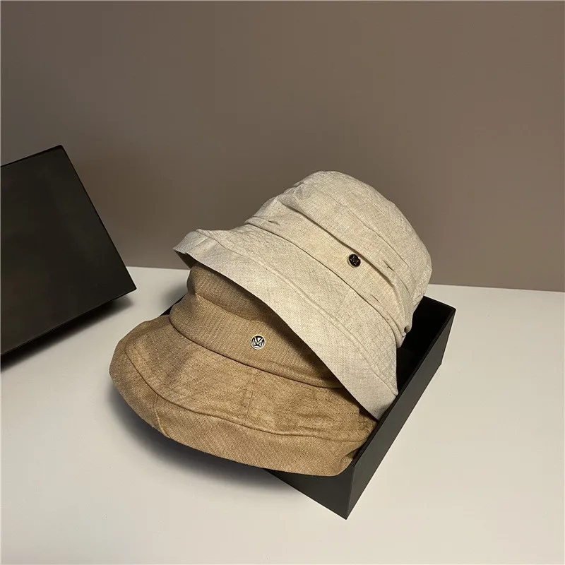 

New Panama hat Japanese simple m-standard Bucket Hat Women's versatile casual fisherman hat summer casual sunshade hat YF0662