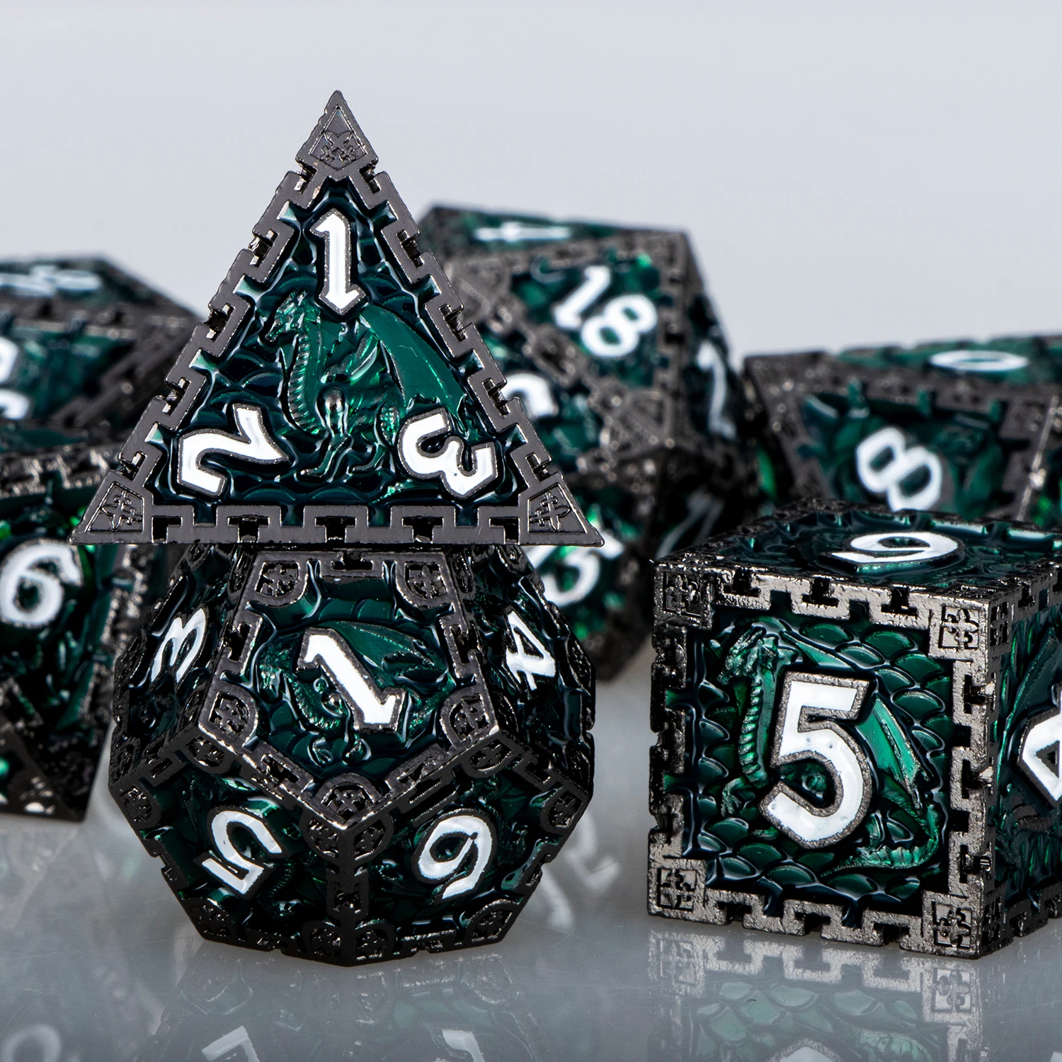 7шт DND Dice Set Dungeon and Dragon Большие металлические многогранные кости для ролевых игр